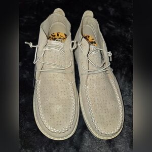 Hey Dudes Wendy Mid Suede Boho Boots - Ivory - Size 9 - NWT